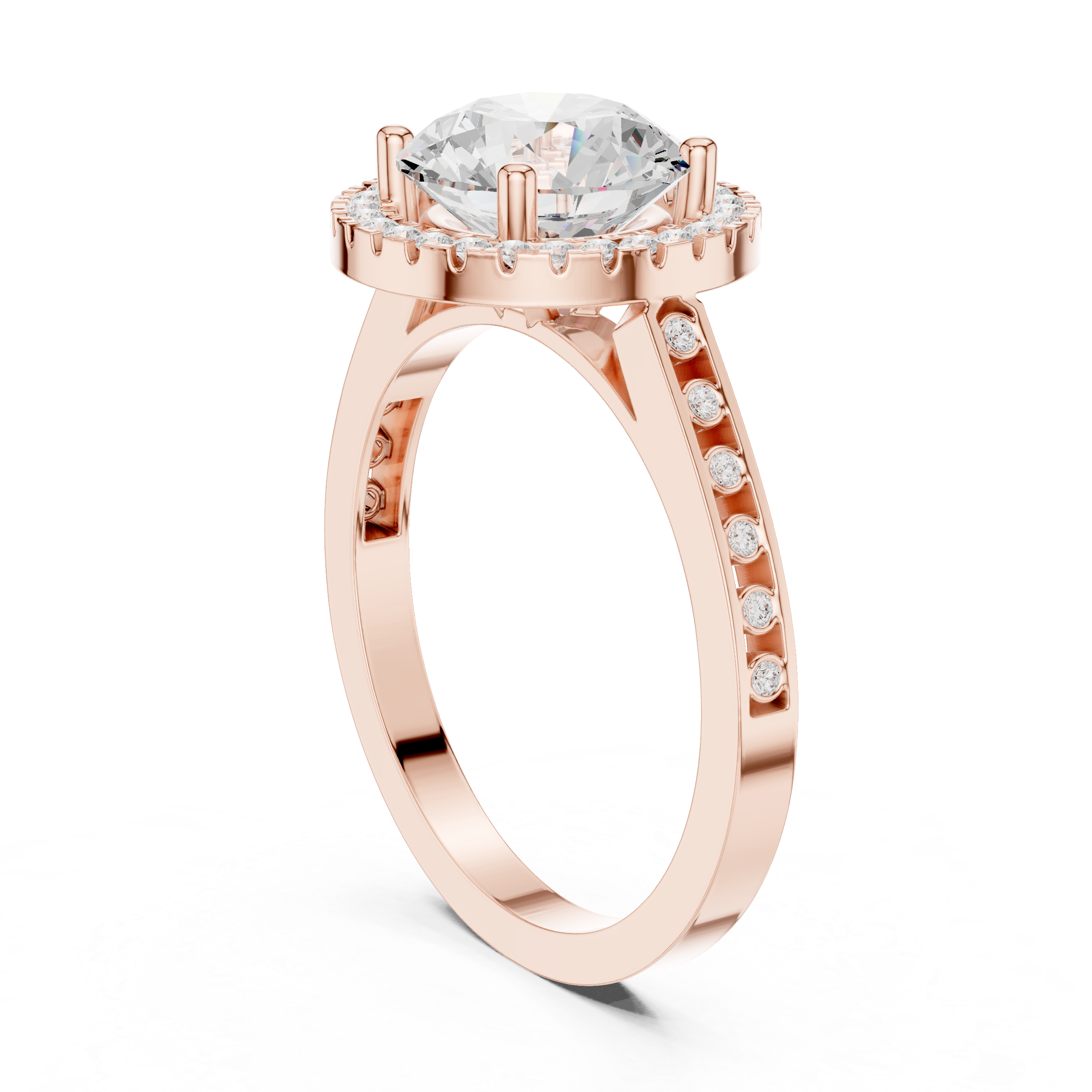 River Stone Lab Grown Diamond Floral Basket Ring