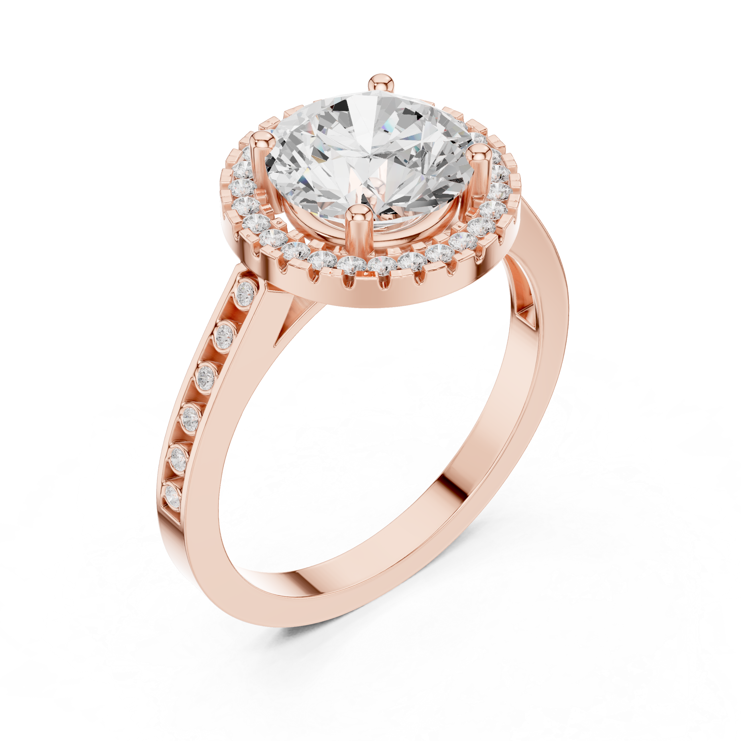 River Stone Lab Grown Diamond Floral Basket Ring