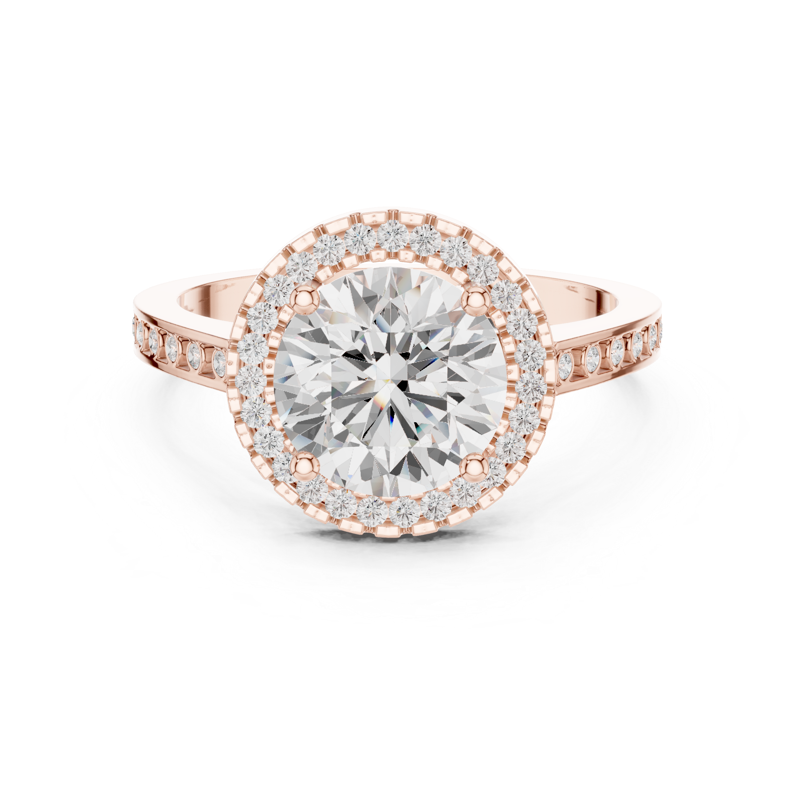 River Stone Lab Grown Diamond Floral Basket Ring