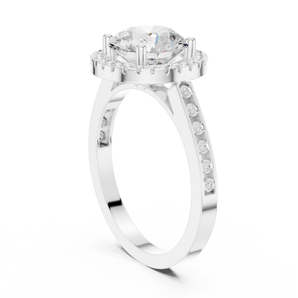 River Stone Lab Grown Diamond Floral Basket Ring