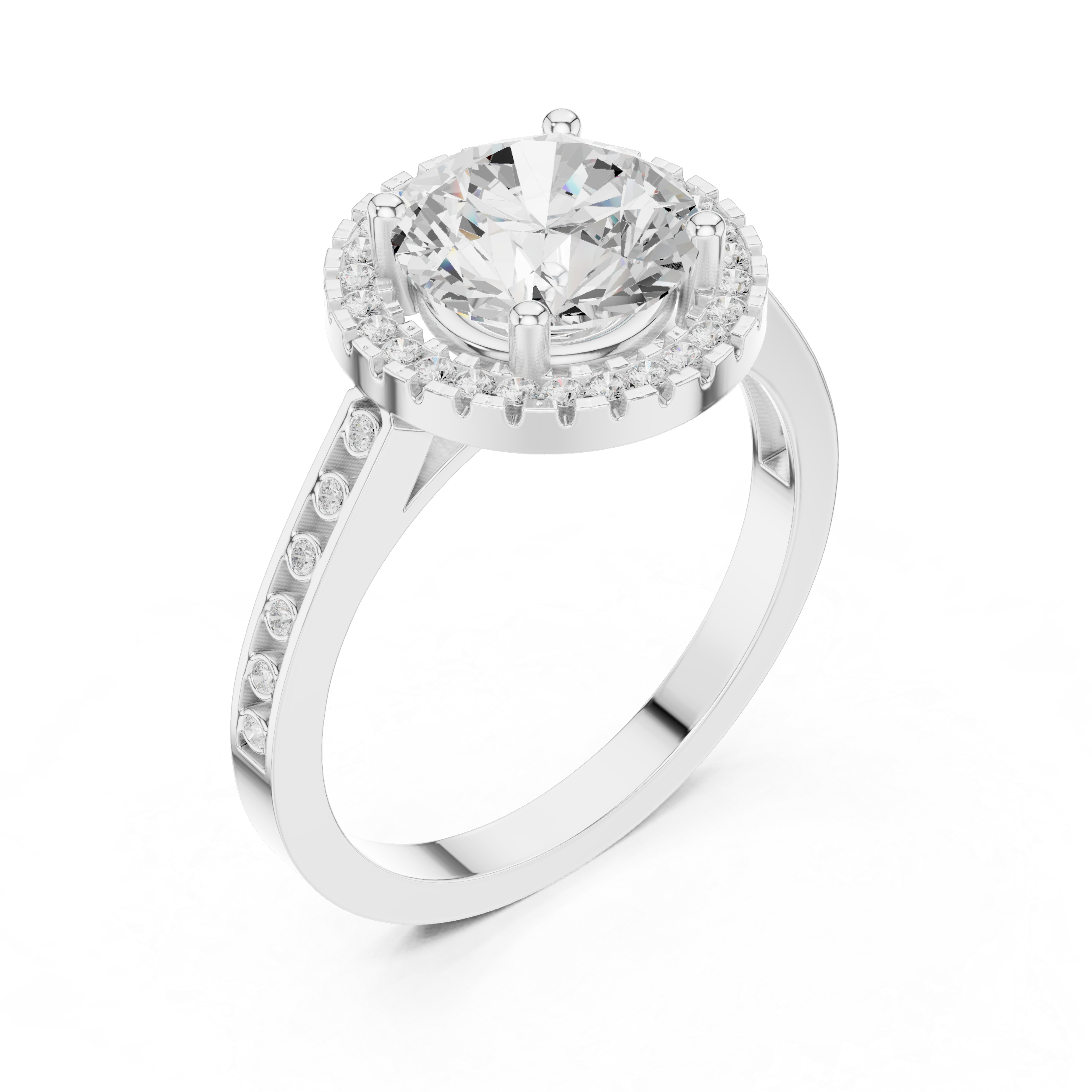 River Stone Lab Grown Diamond Floral Basket Ring