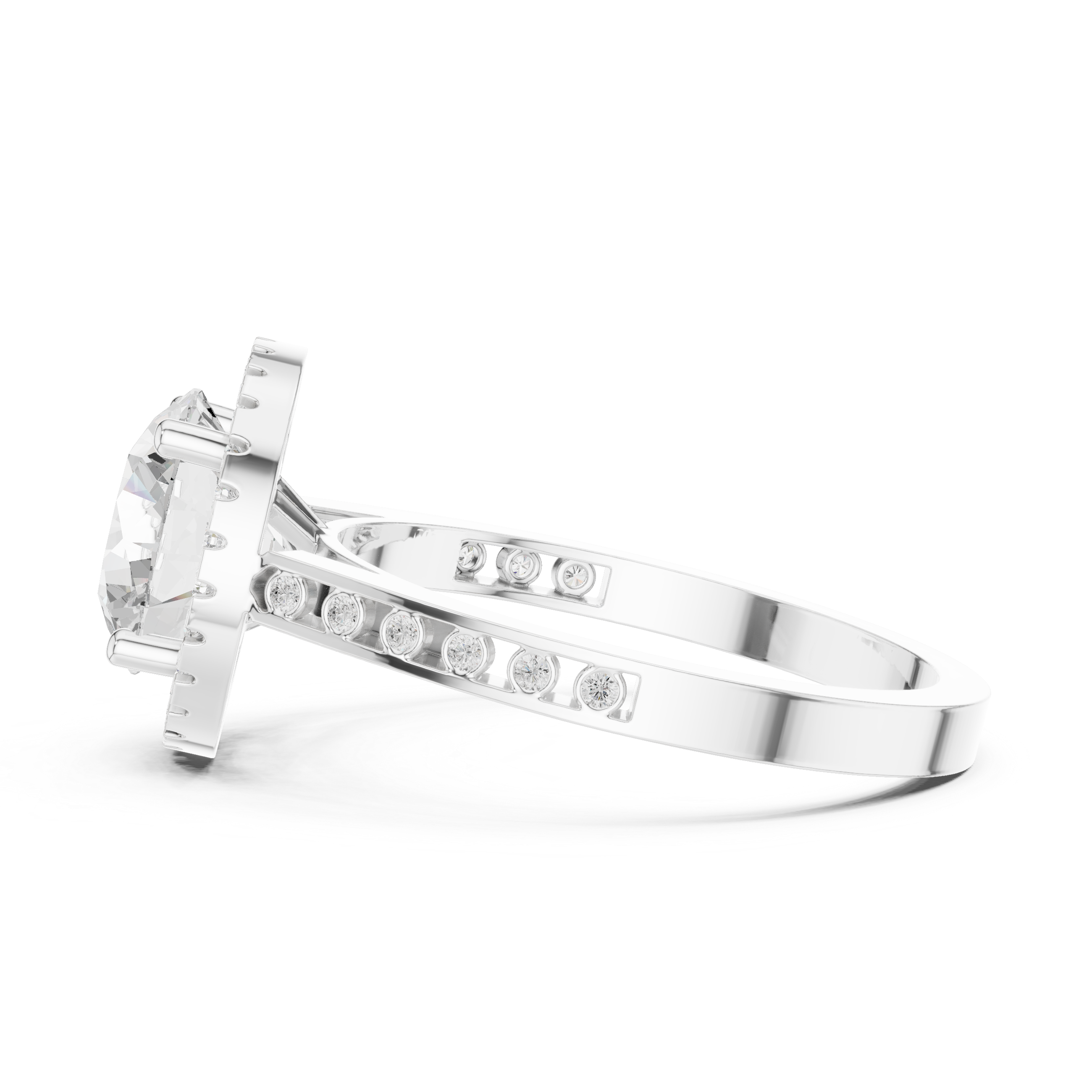 River Stone Lab Grown Diamond Floral Basket Ring