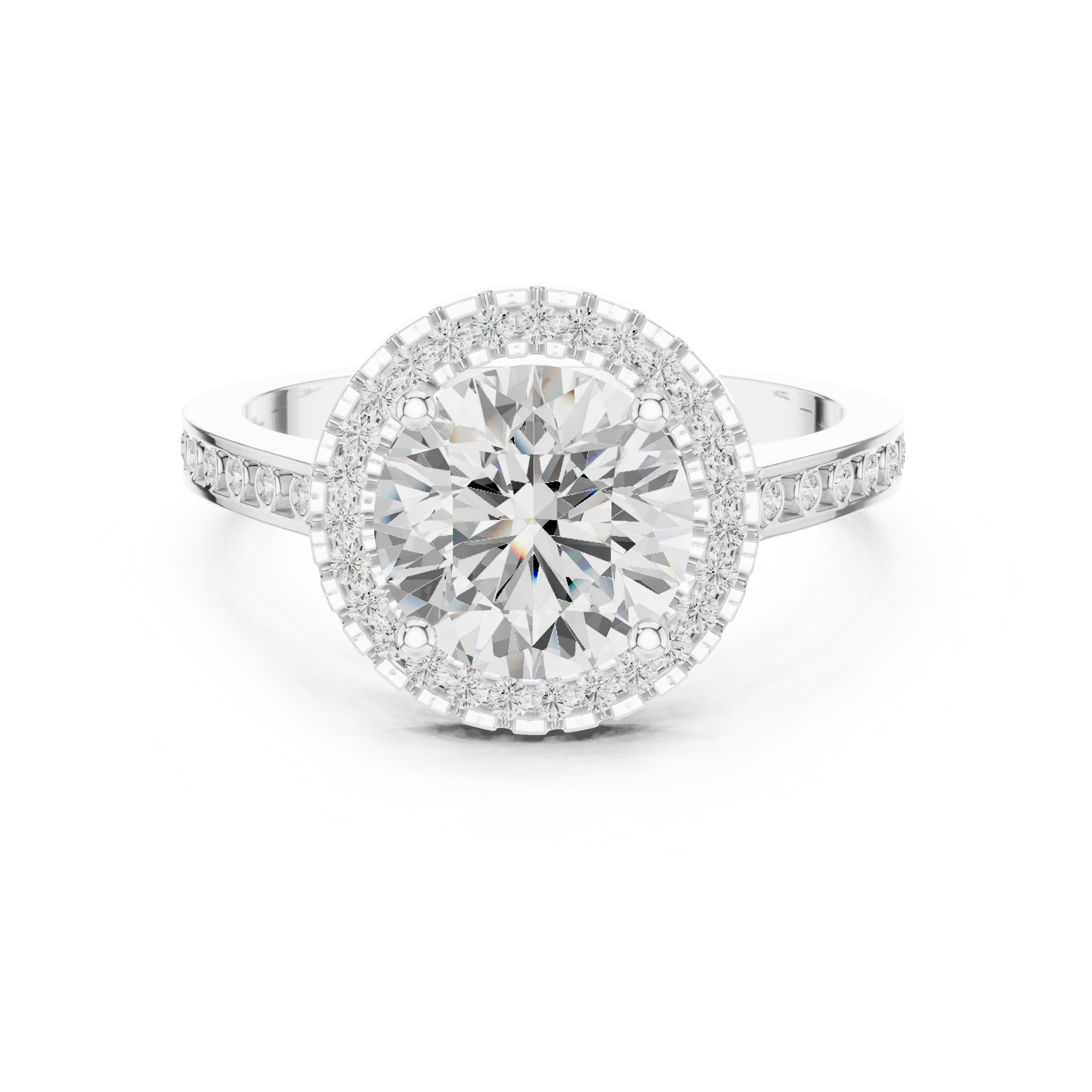 River Stone Lab Grown Diamond Floral Basket Ring