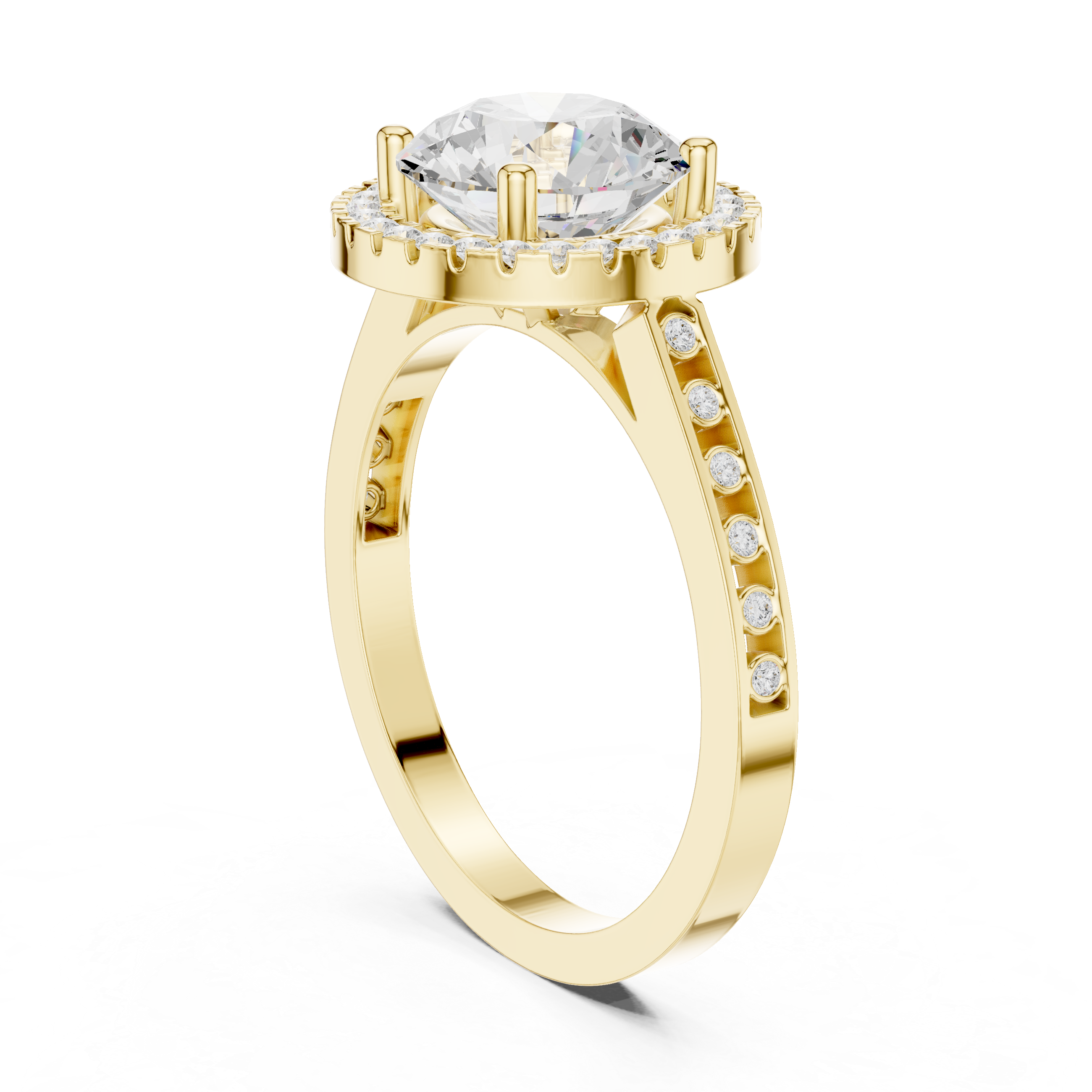 River Stone Lab Grown Diamond Floral Basket Ring