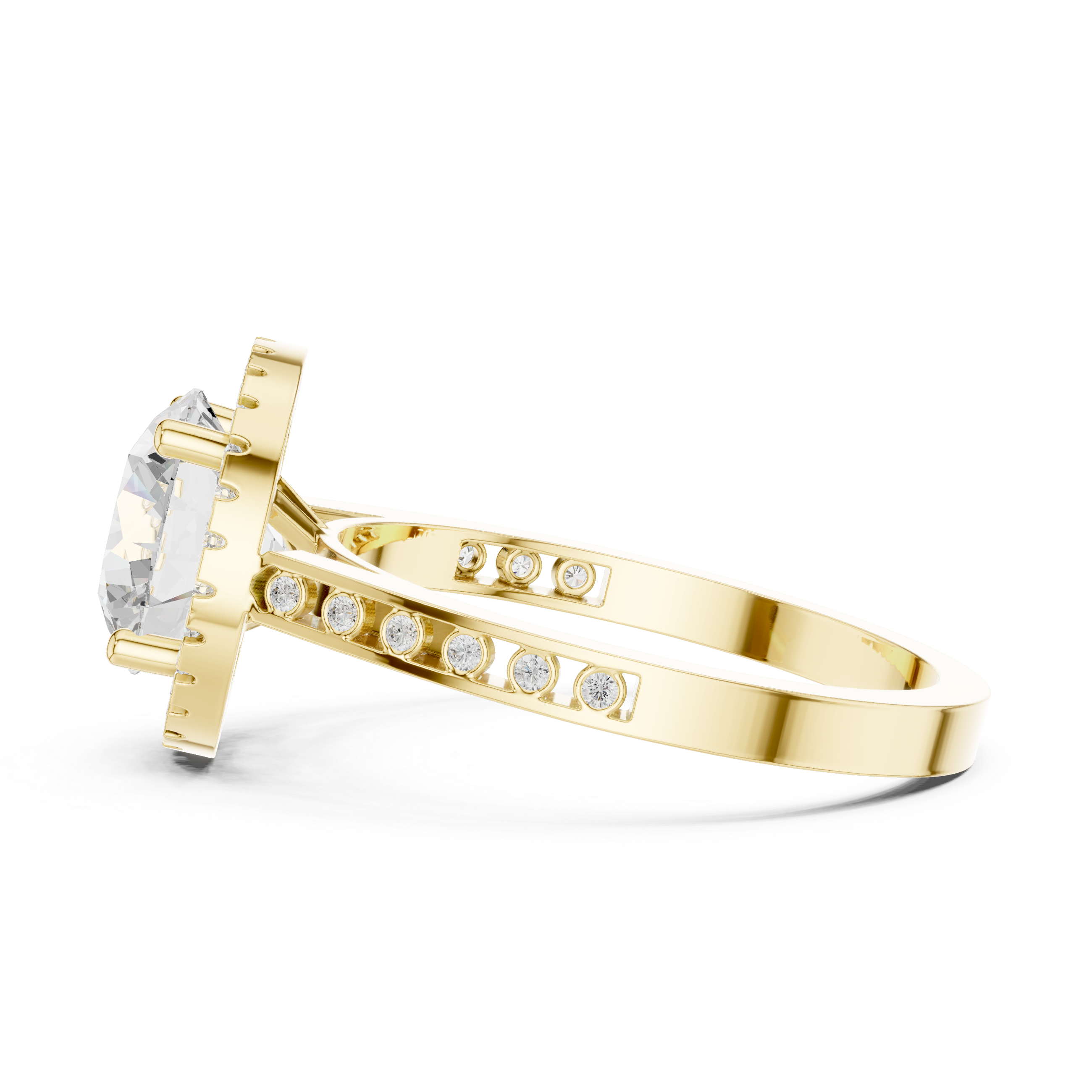 River Stone Lab Grown Diamond Floral Basket Ring