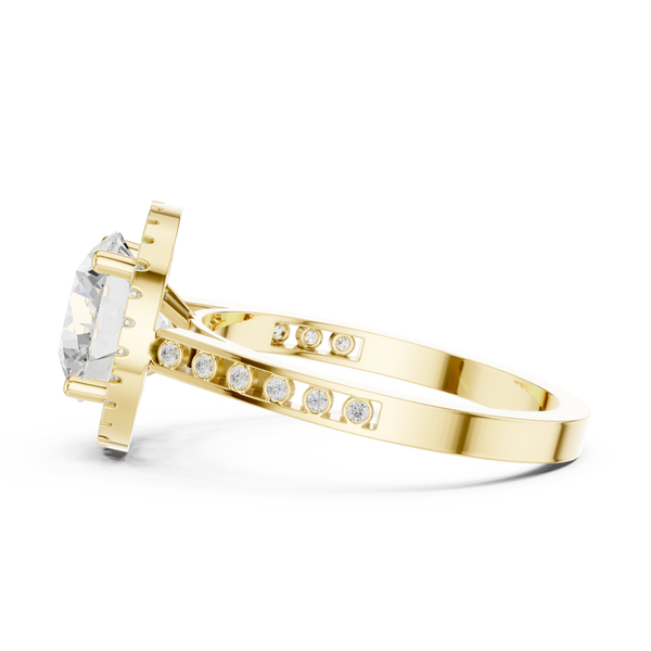 River Stone Lab Grown Diamond Floral Basket Ring