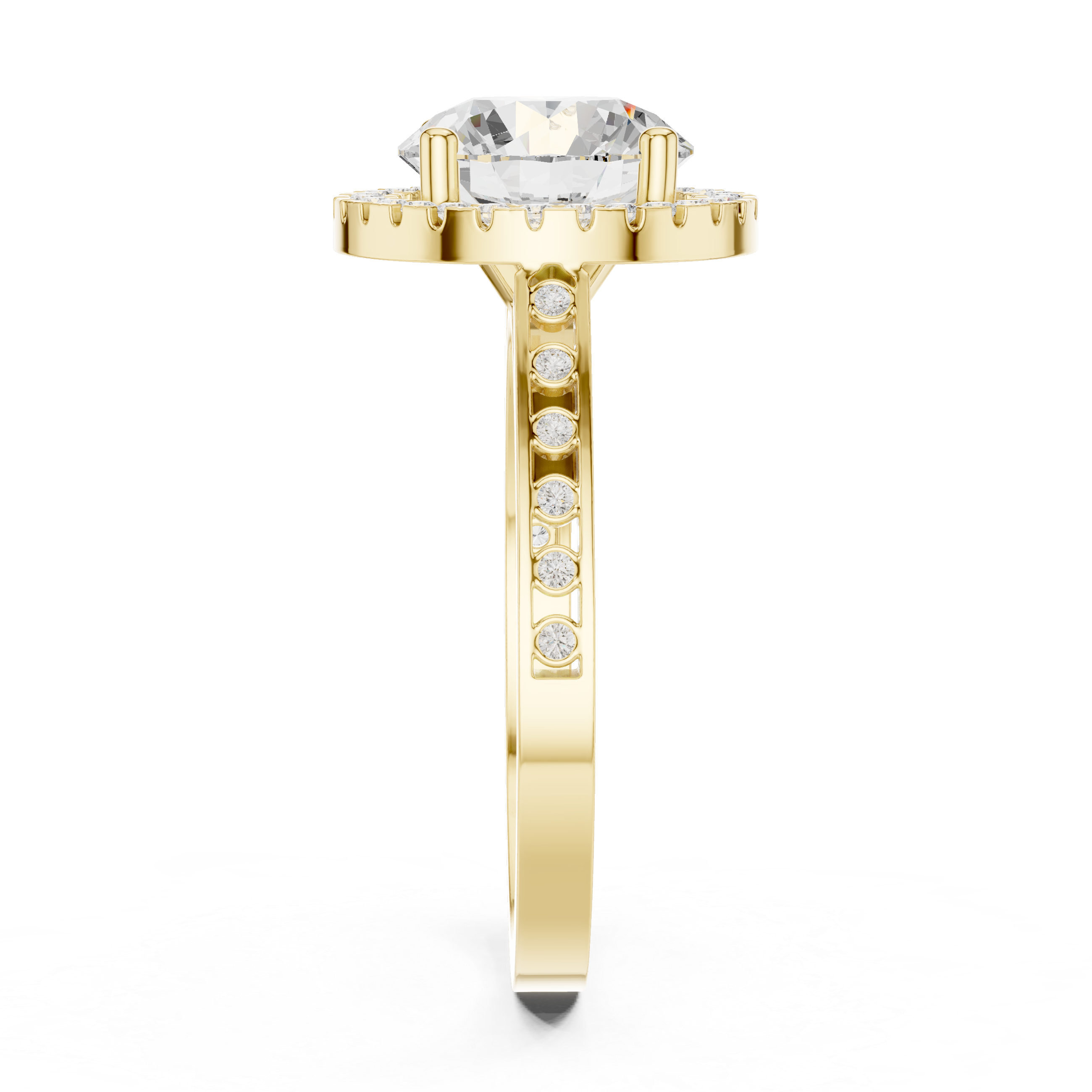 River Stone Lab Grown Diamond Floral Basket Ring