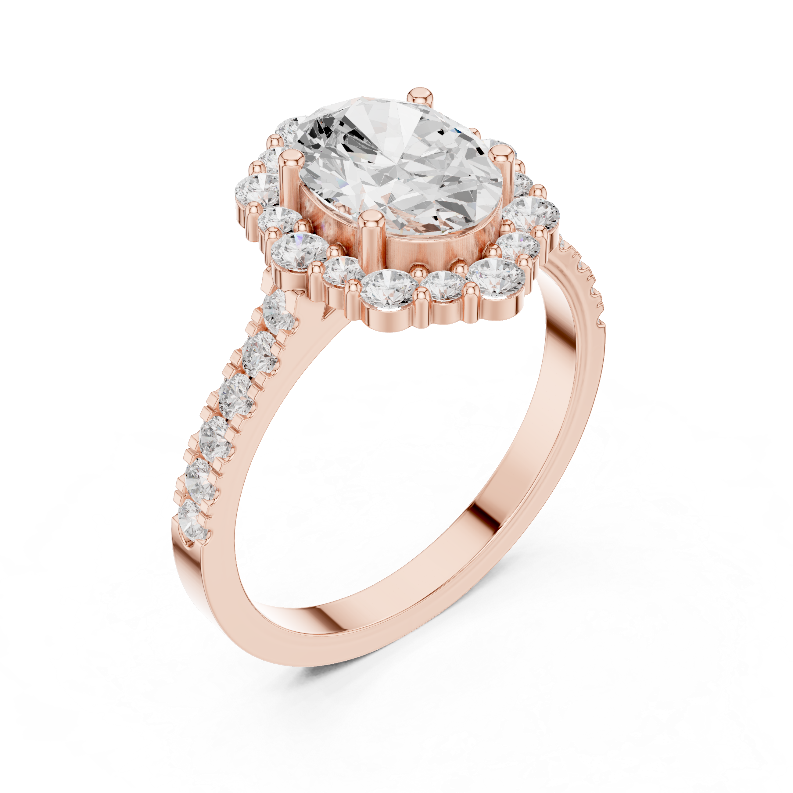 Thyme Leaf Lab Grown Diamond Fluted Shank Ring