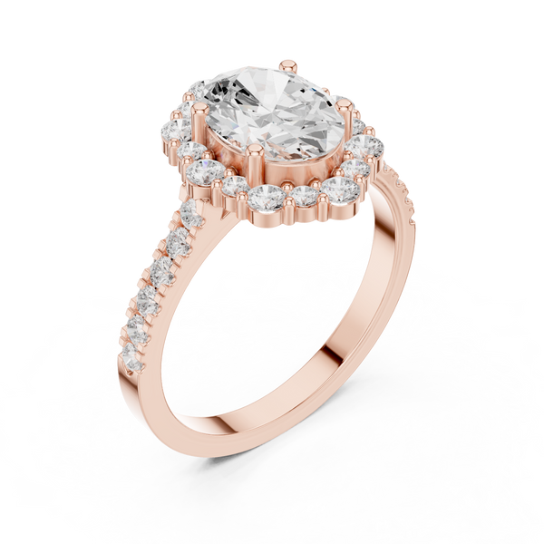 Thyme Leaf Lab Grown Diamond Fluted Shank Ring