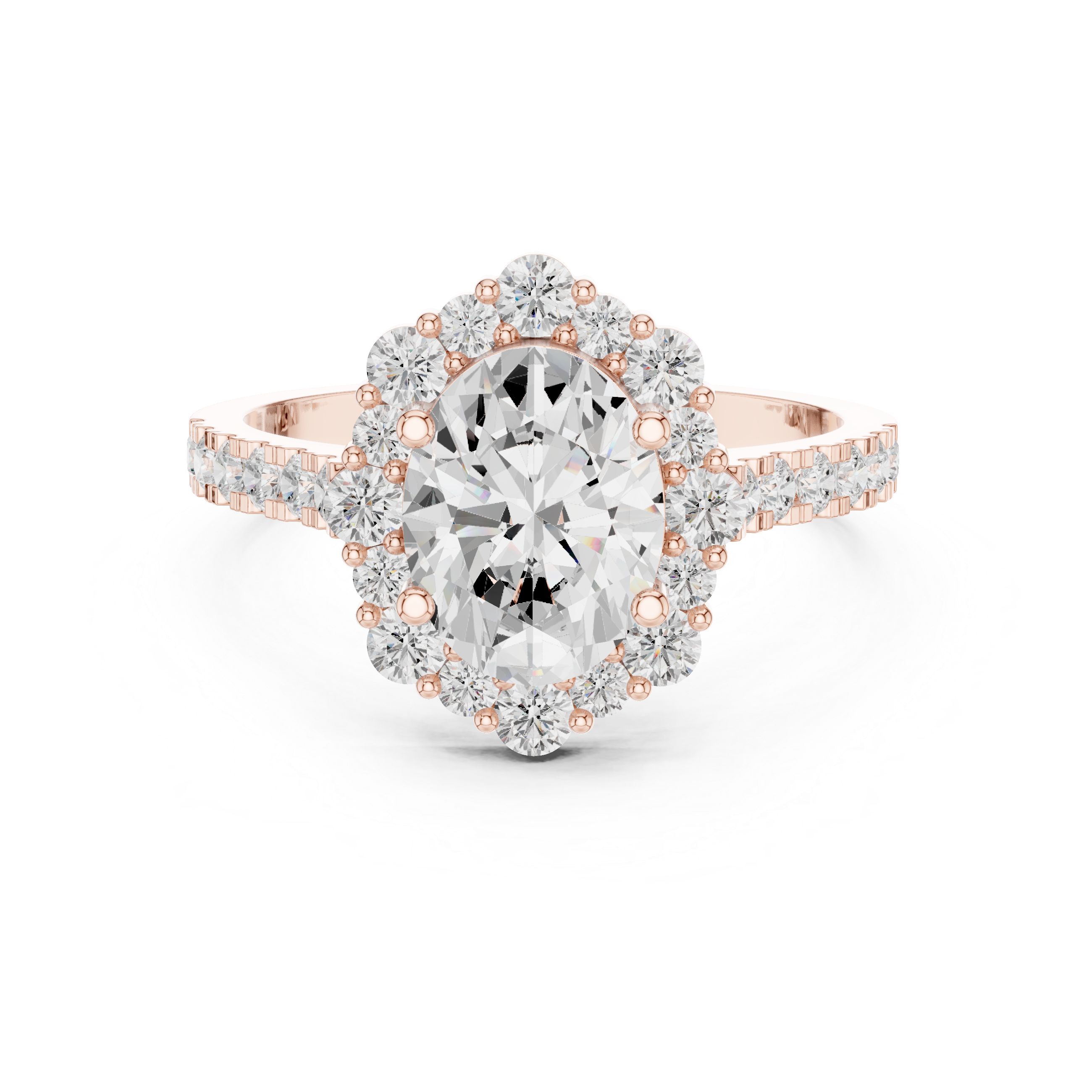 Thyme Leaf Lab Grown Diamond Fluted Shank Ring
