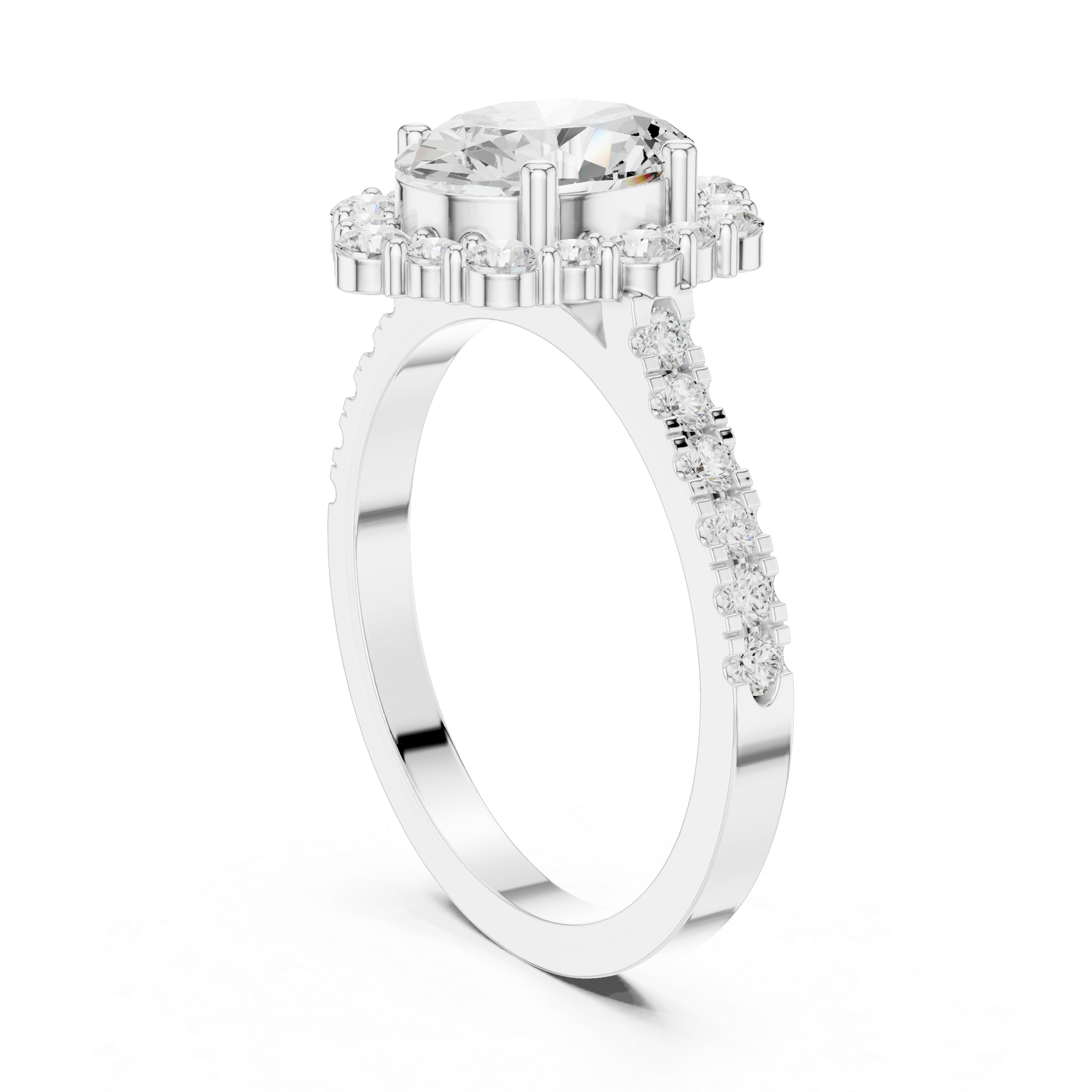 Thyme Leaf Lab Grown Diamond Fluted Shank Ring
