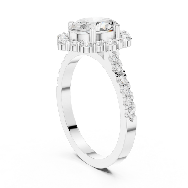 Thyme Leaf Lab Grown Diamond Fluted Shank Ring
