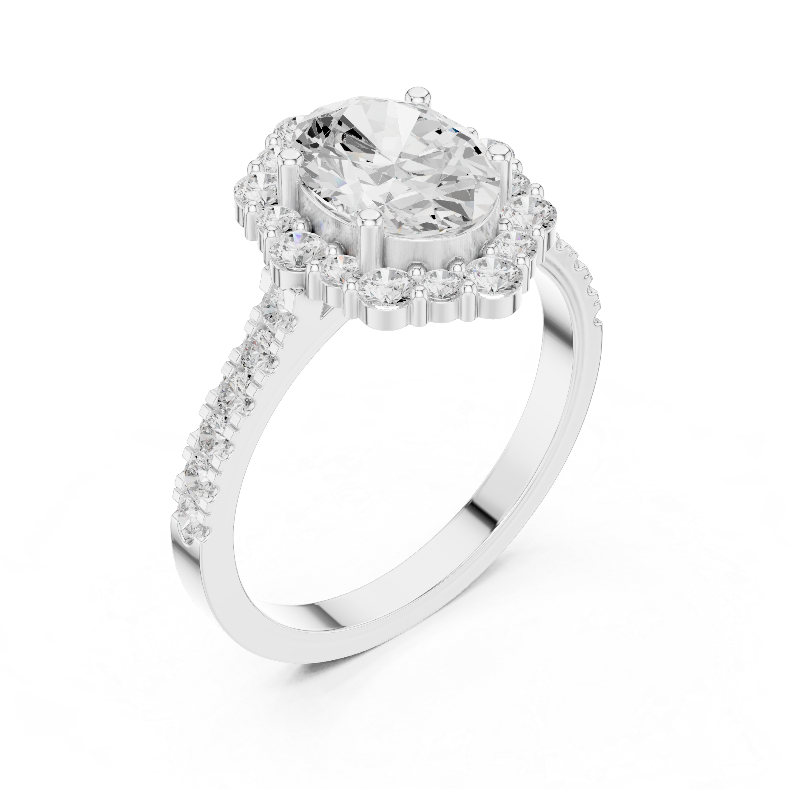 Thyme Leaf Lab Grown Diamond Fluted Shank Ring
