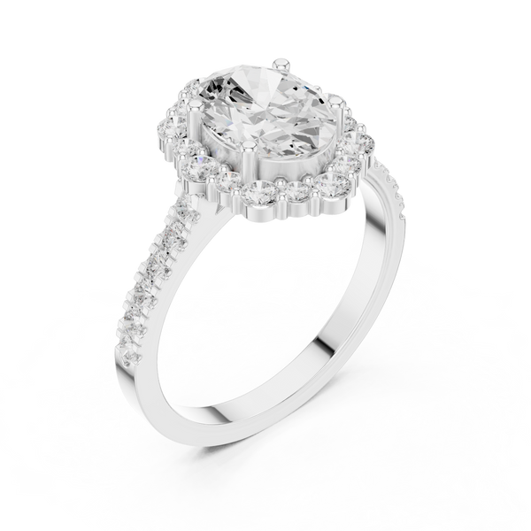 Thyme Leaf Lab Grown Diamond Fluted Shank Ring