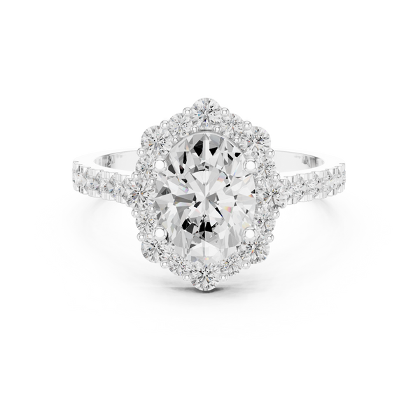 Thyme Leaf Lab Grown Diamond Fluted Shank Ring