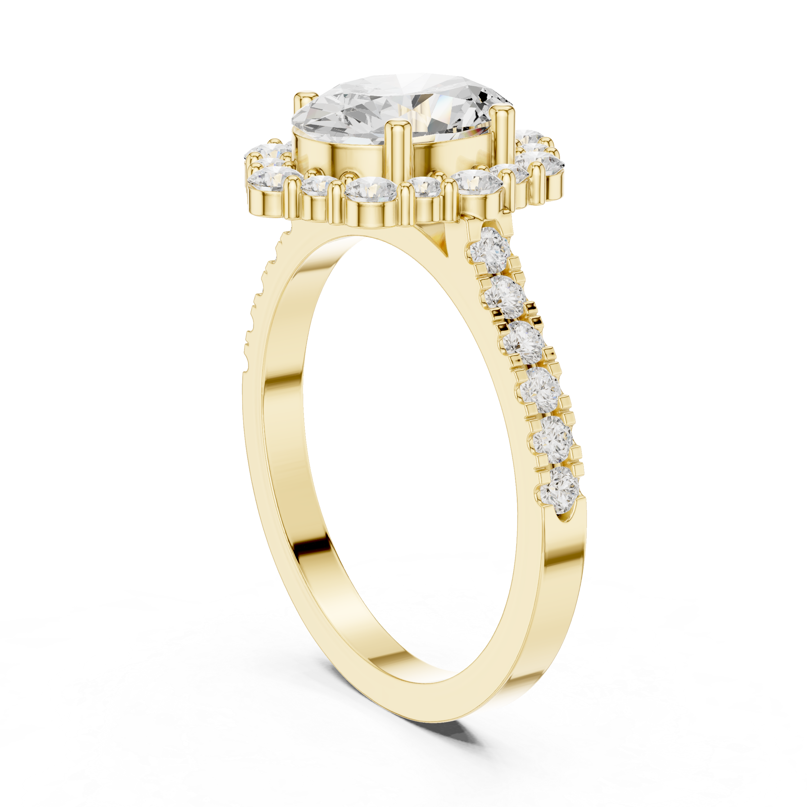Thyme Leaf Lab Grown Diamond Fluted Shank Ring