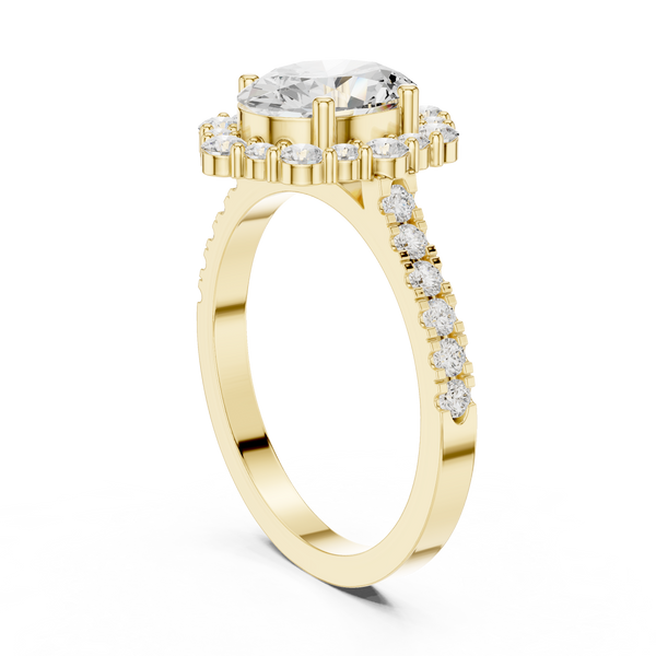 Thyme Leaf Lab Grown Diamond Fluted Shank Ring
