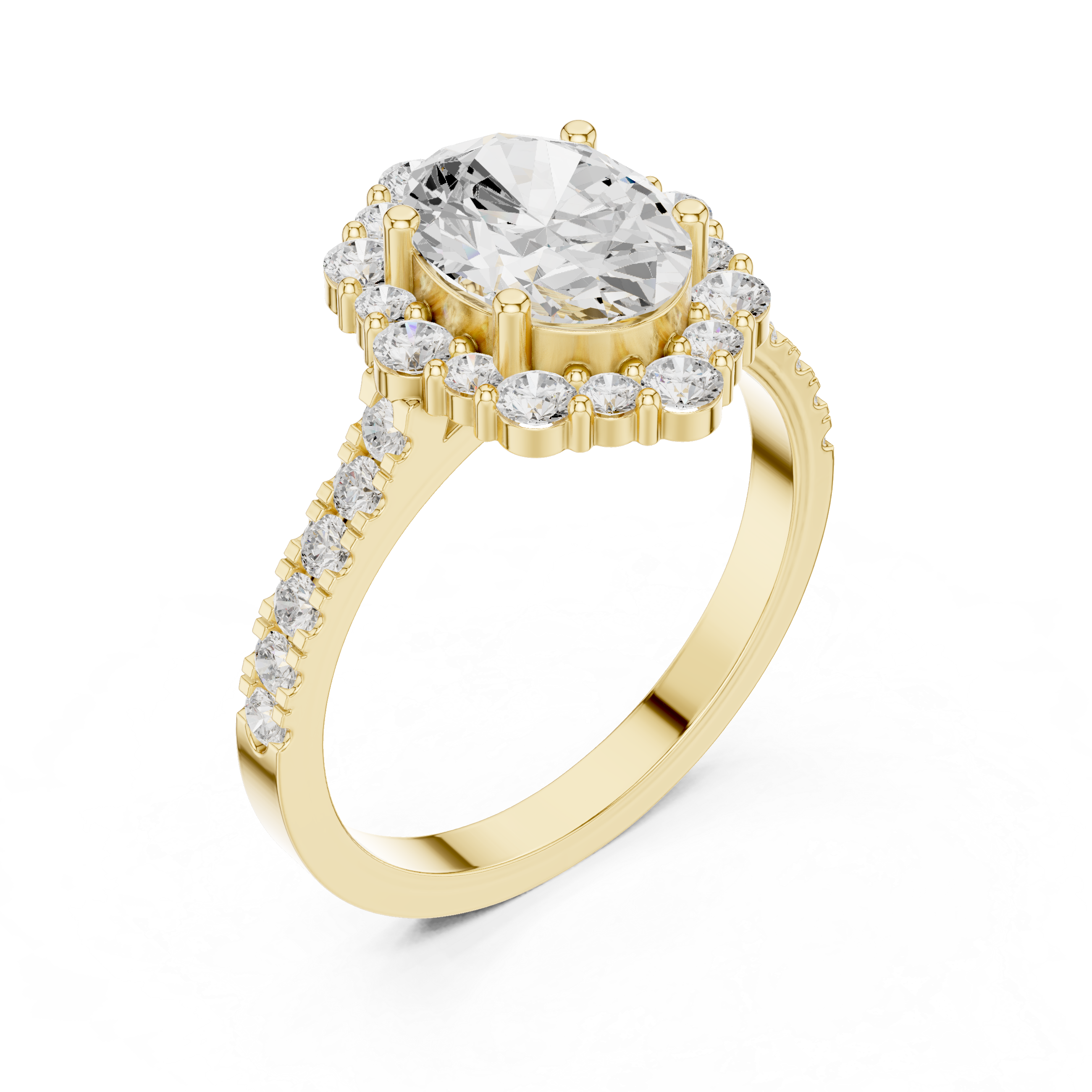 Thyme Leaf Lab Grown Diamond Fluted Shank Ring