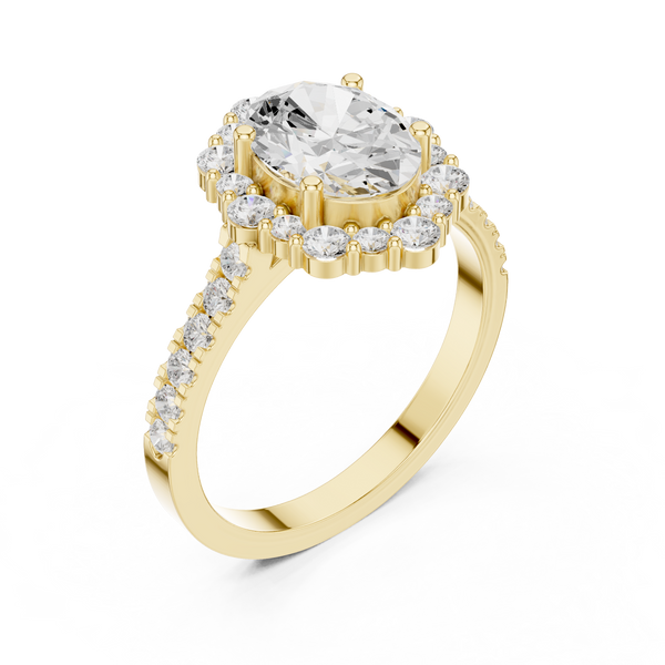 Thyme Leaf Lab Grown Diamond Fluted Shank Ring