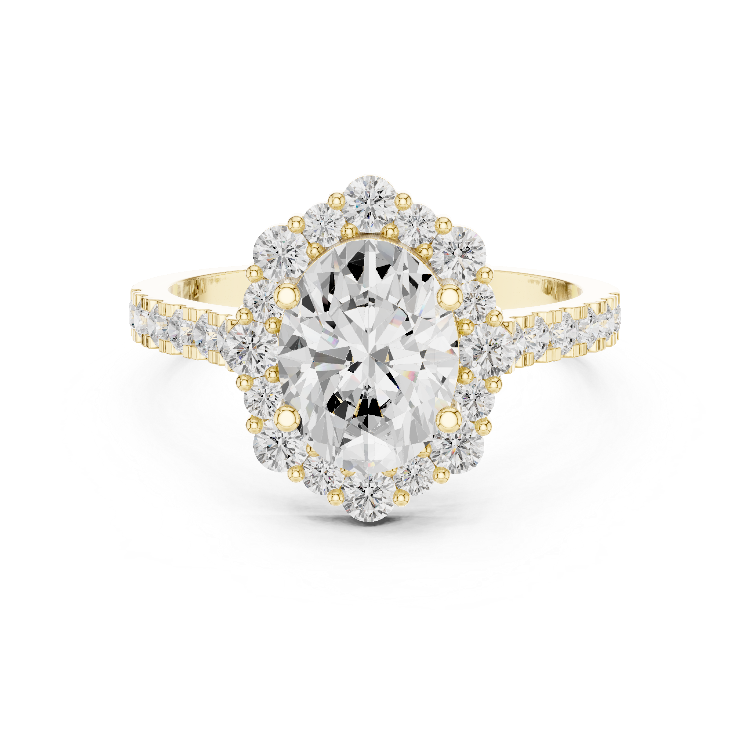 Thyme Leaf Lab Grown Diamond Fluted Shank Ring