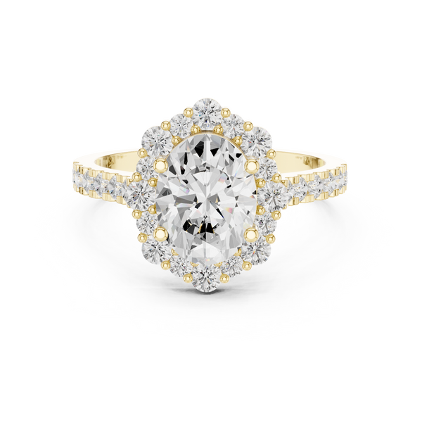Thyme Leaf Lab Grown Diamond Fluted Shank Ring