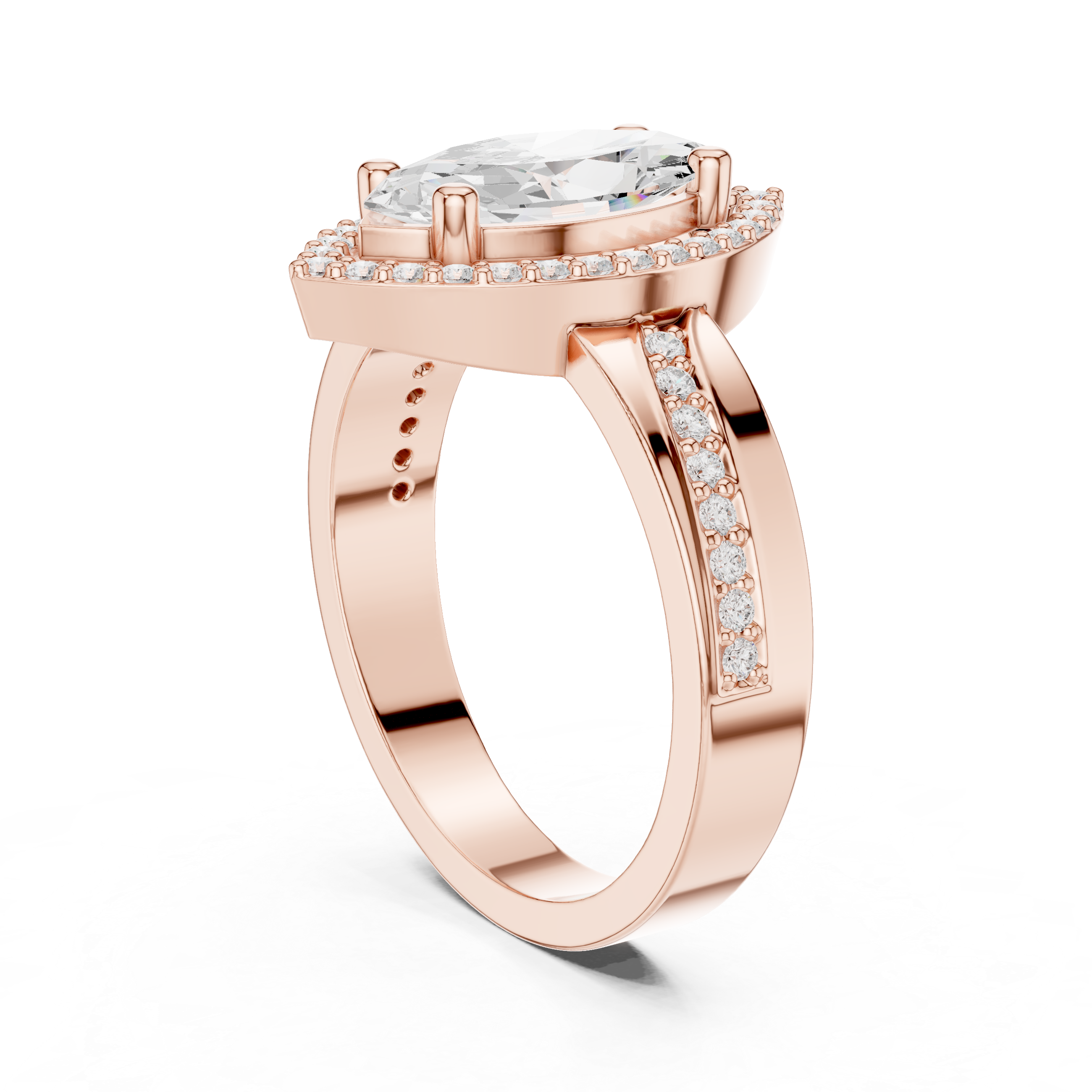 Braided Halo Lab Grown Diamond Ring