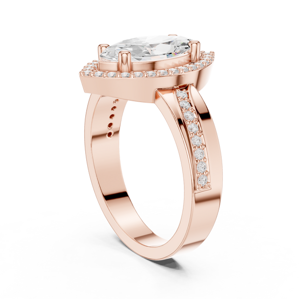 Braided Halo Lab Grown Diamond Ring