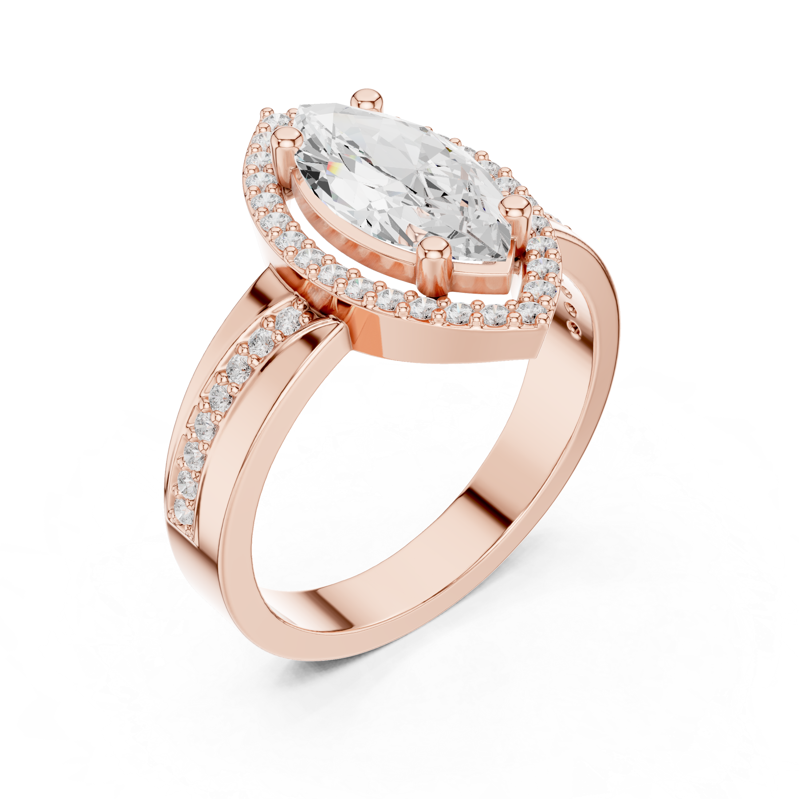 Braided Halo Lab Grown Diamond Ring