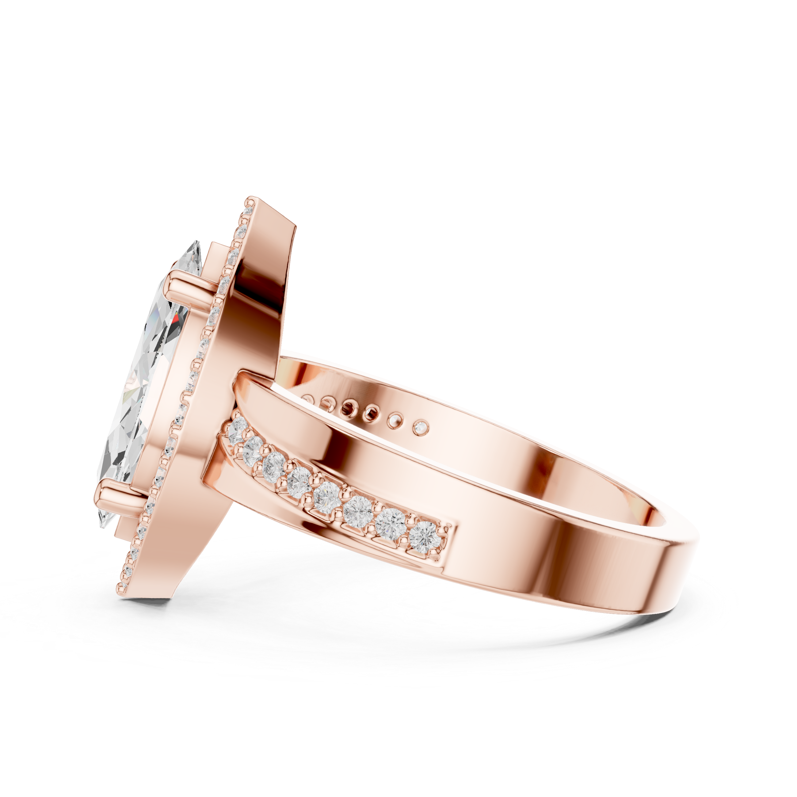 Braided Halo Lab Grown Diamond Ring