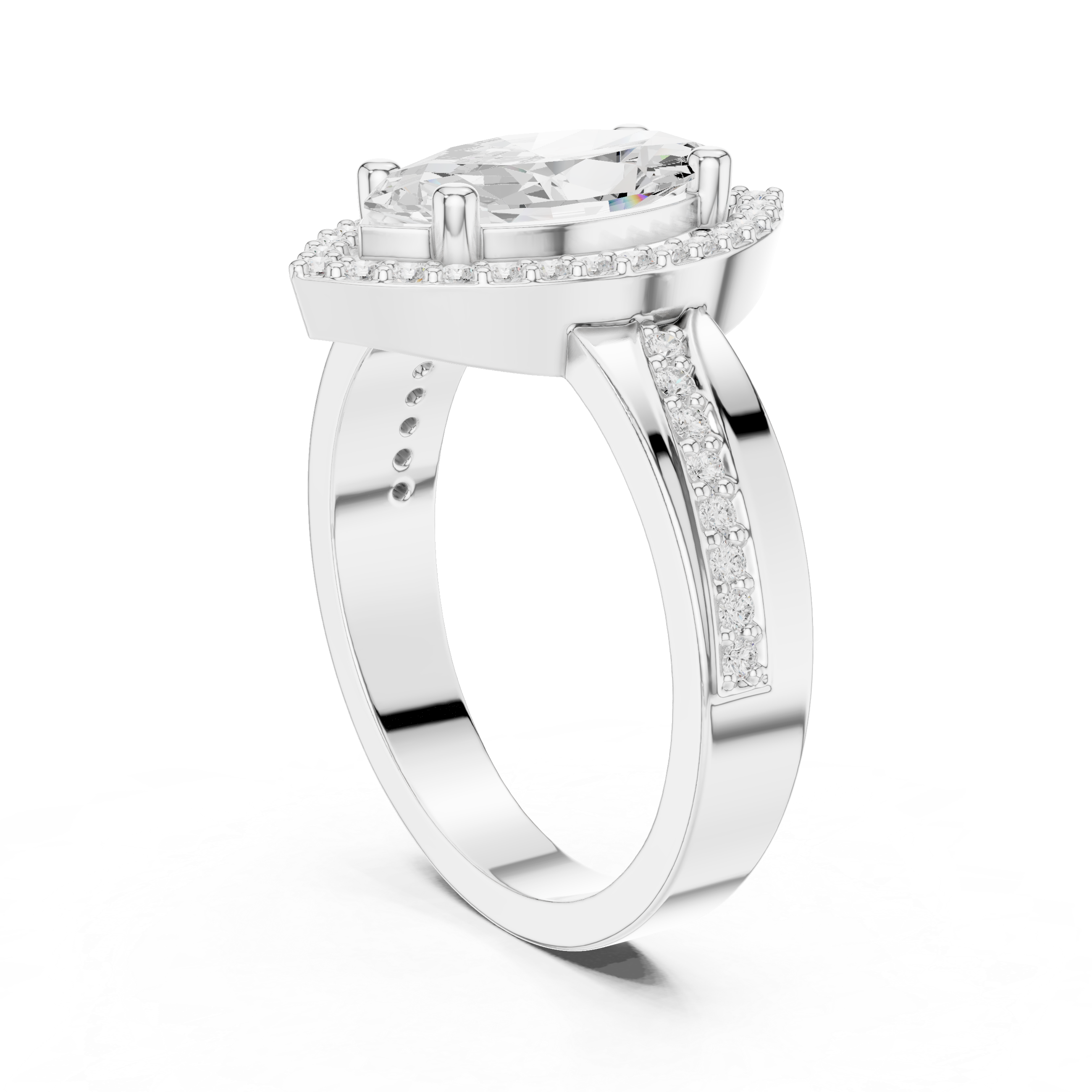 Braided Halo Lab Grown Diamond Ring