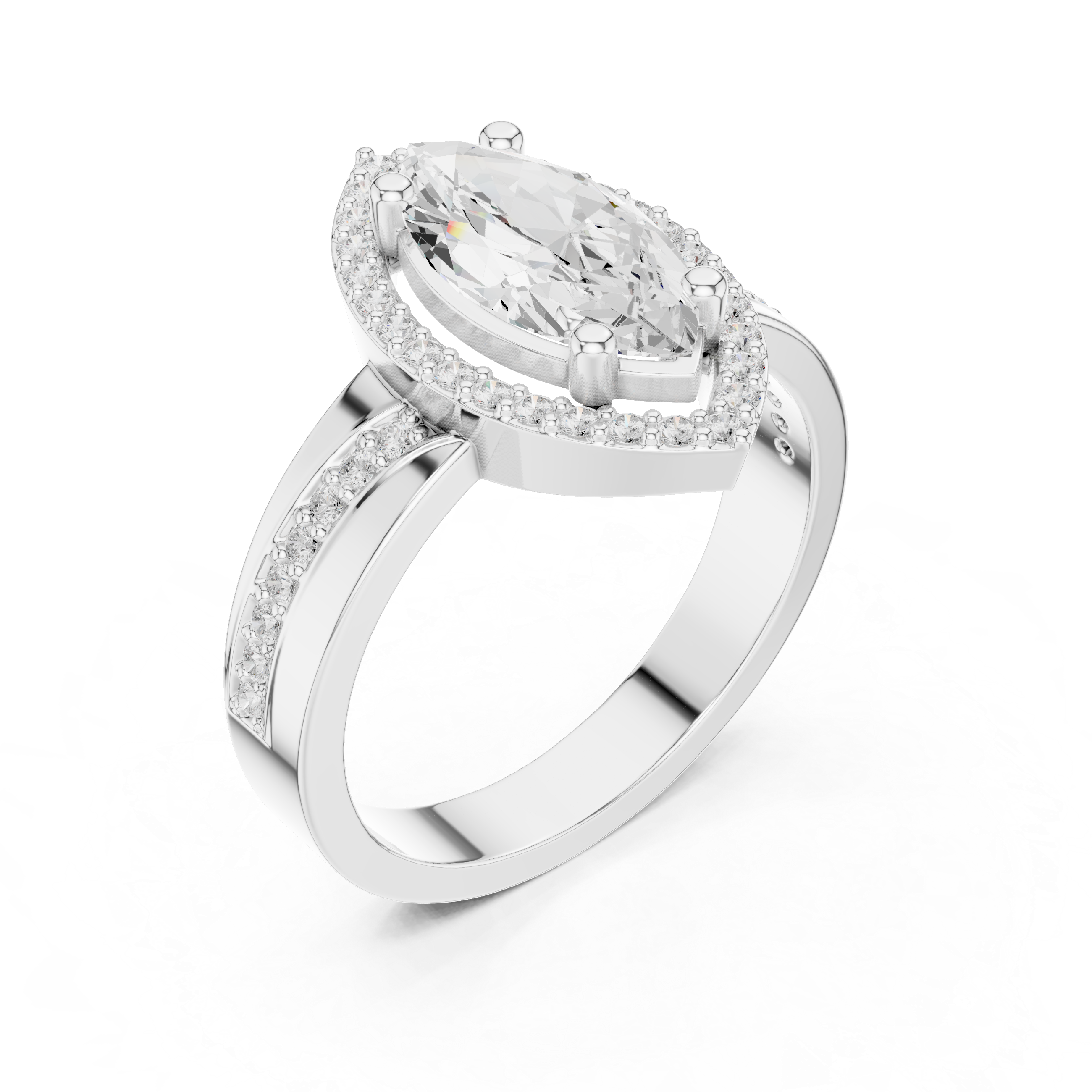 Braided Halo Lab Grown Diamond Ring