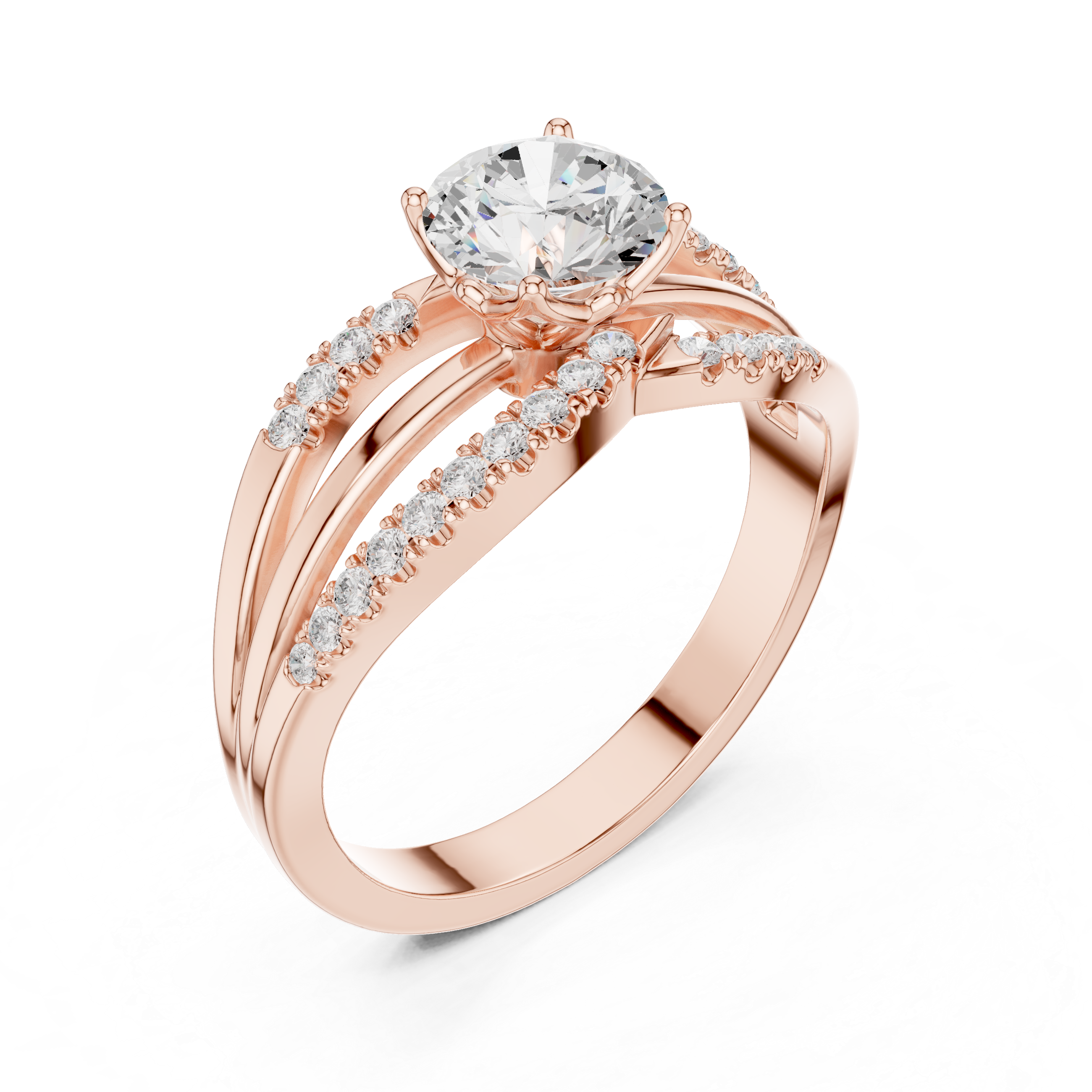 Fluted Basket Lab Grown Diamond Ring