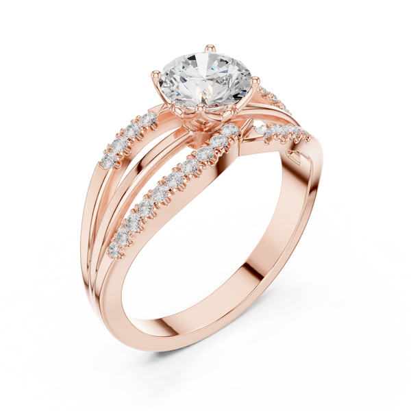 Fluted Basket Lab Grown Diamond Ring