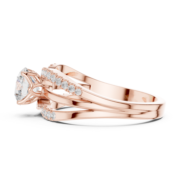 Fluted Basket Lab Grown Diamond Ring