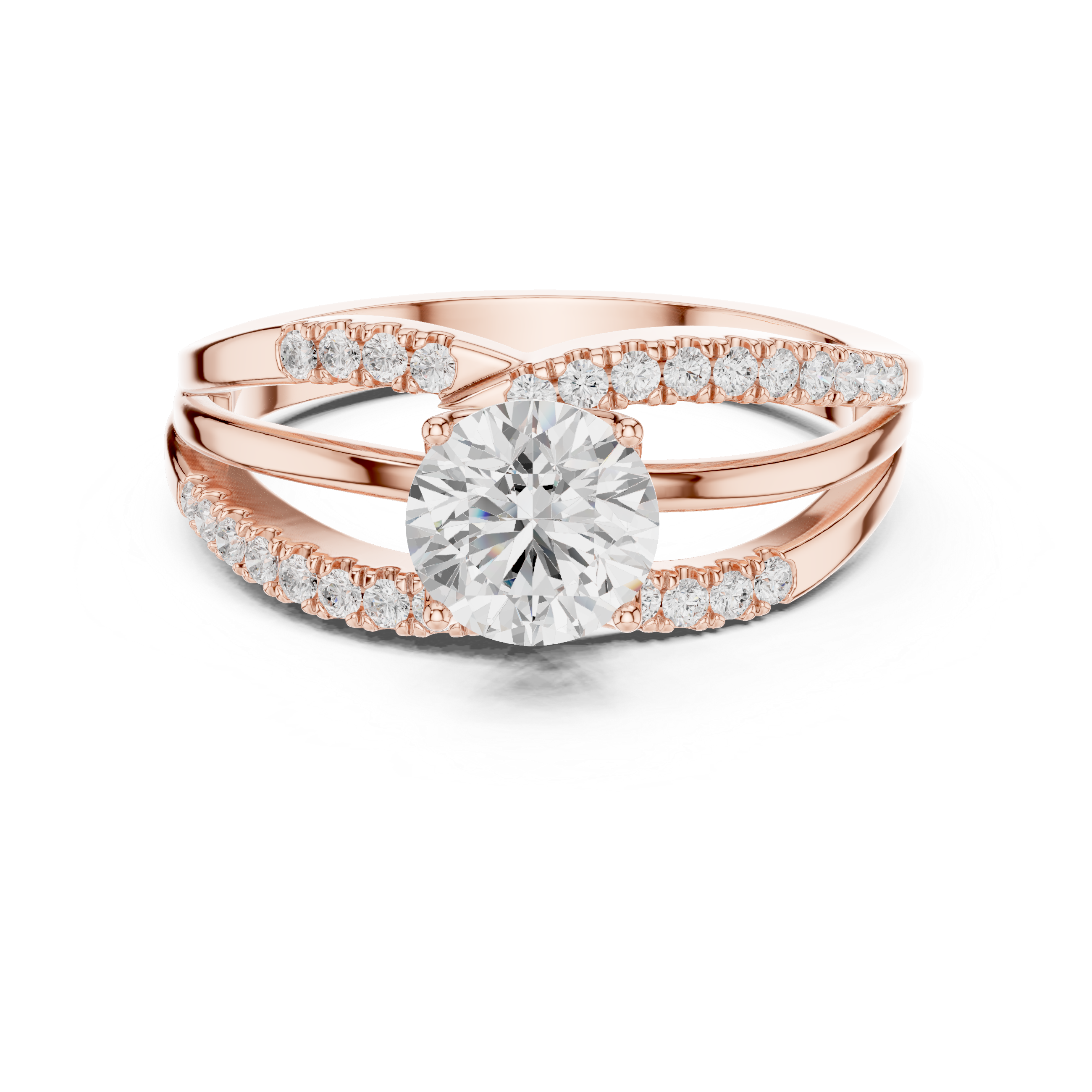 Fluted Basket Lab Grown Diamond Ring
