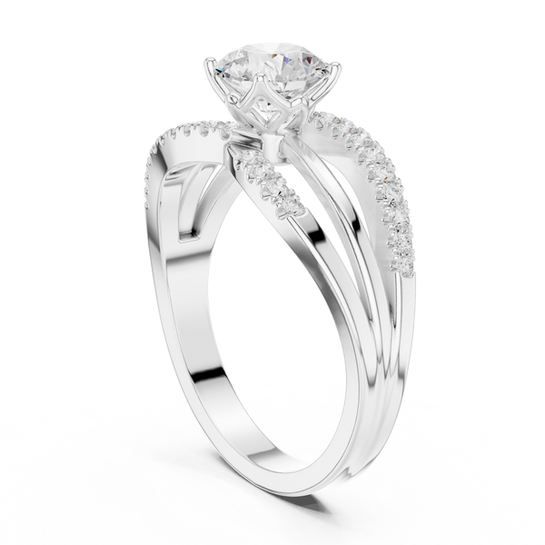 Fluted Basket Lab Grown Diamond Ring