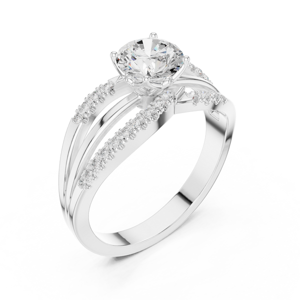 Fluted Basket Lab Grown Diamond Ring