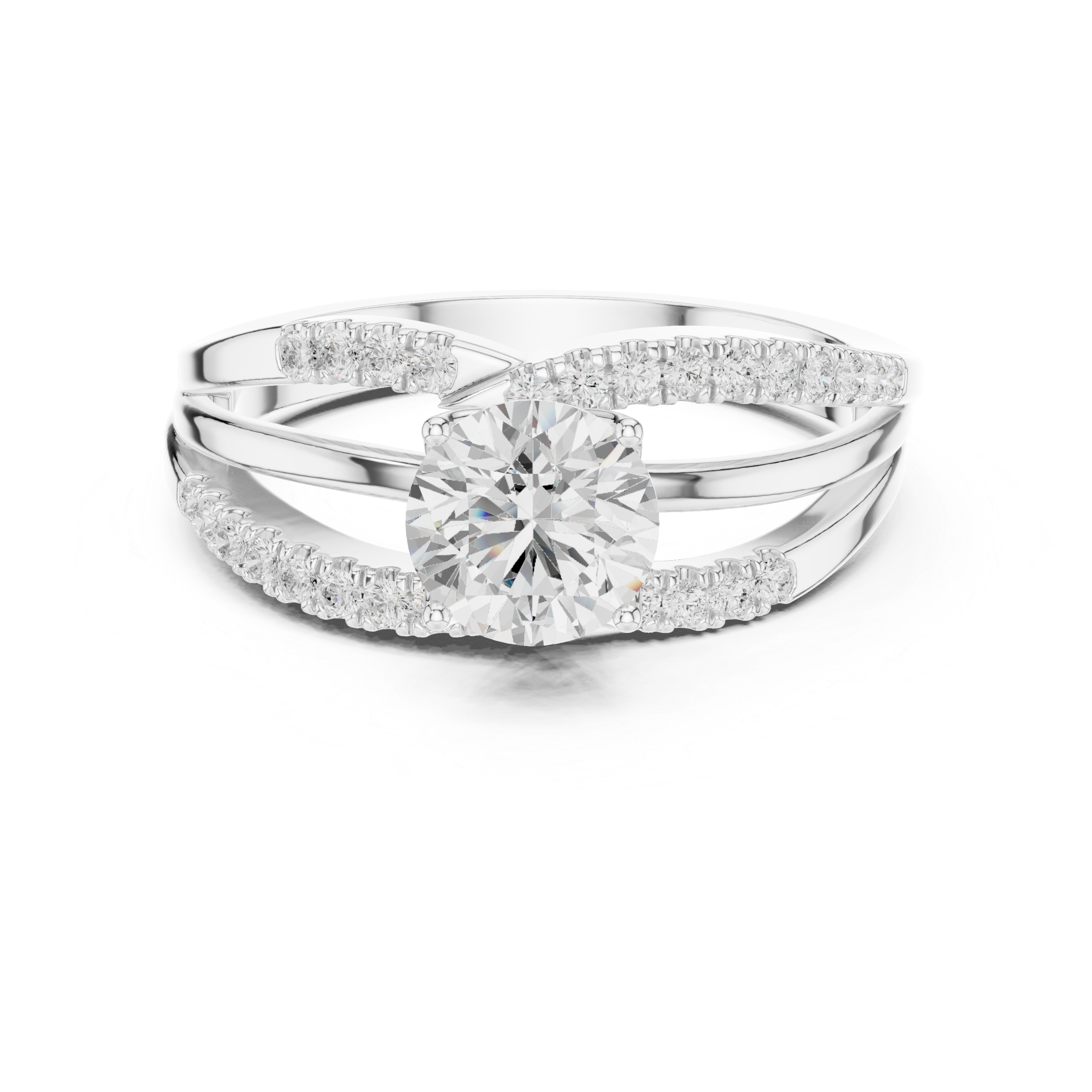 Fluted Basket Lab Grown Diamond Ring