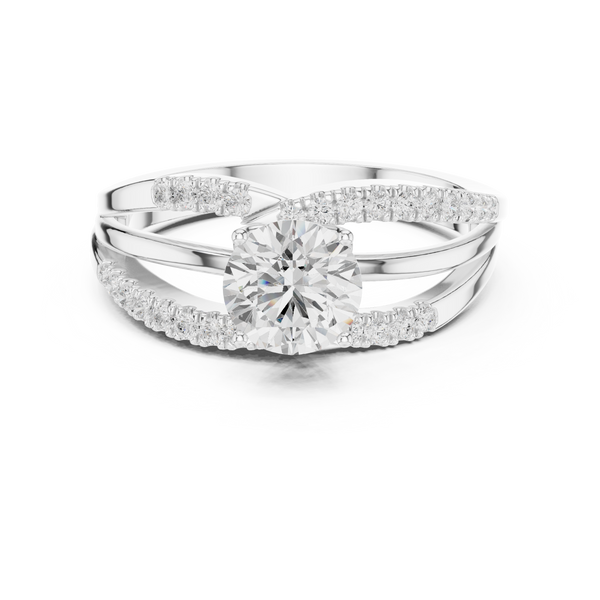 Fluted Basket Lab Grown Diamond Ring