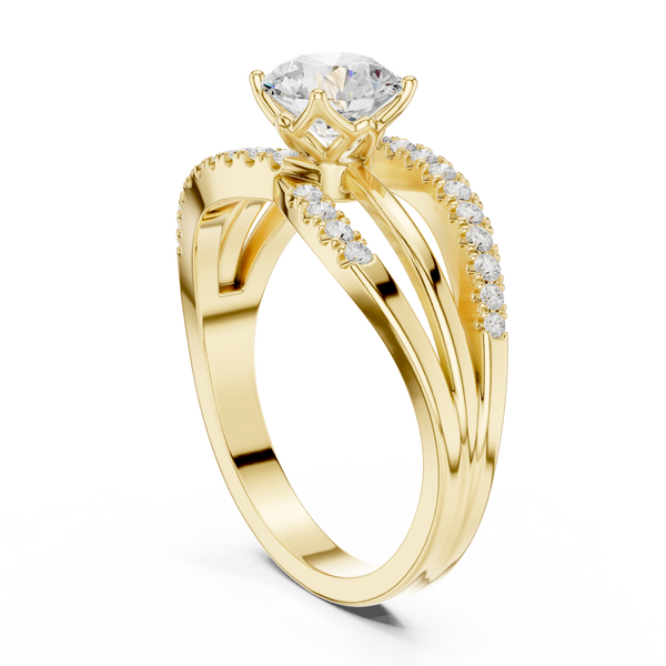 Fluted Basket Lab Grown Diamond Ring