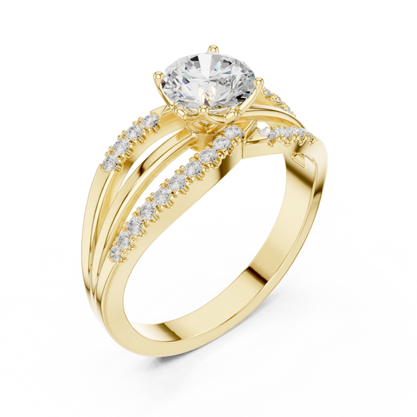 Fluted Basket Lab Grown Diamond Ring