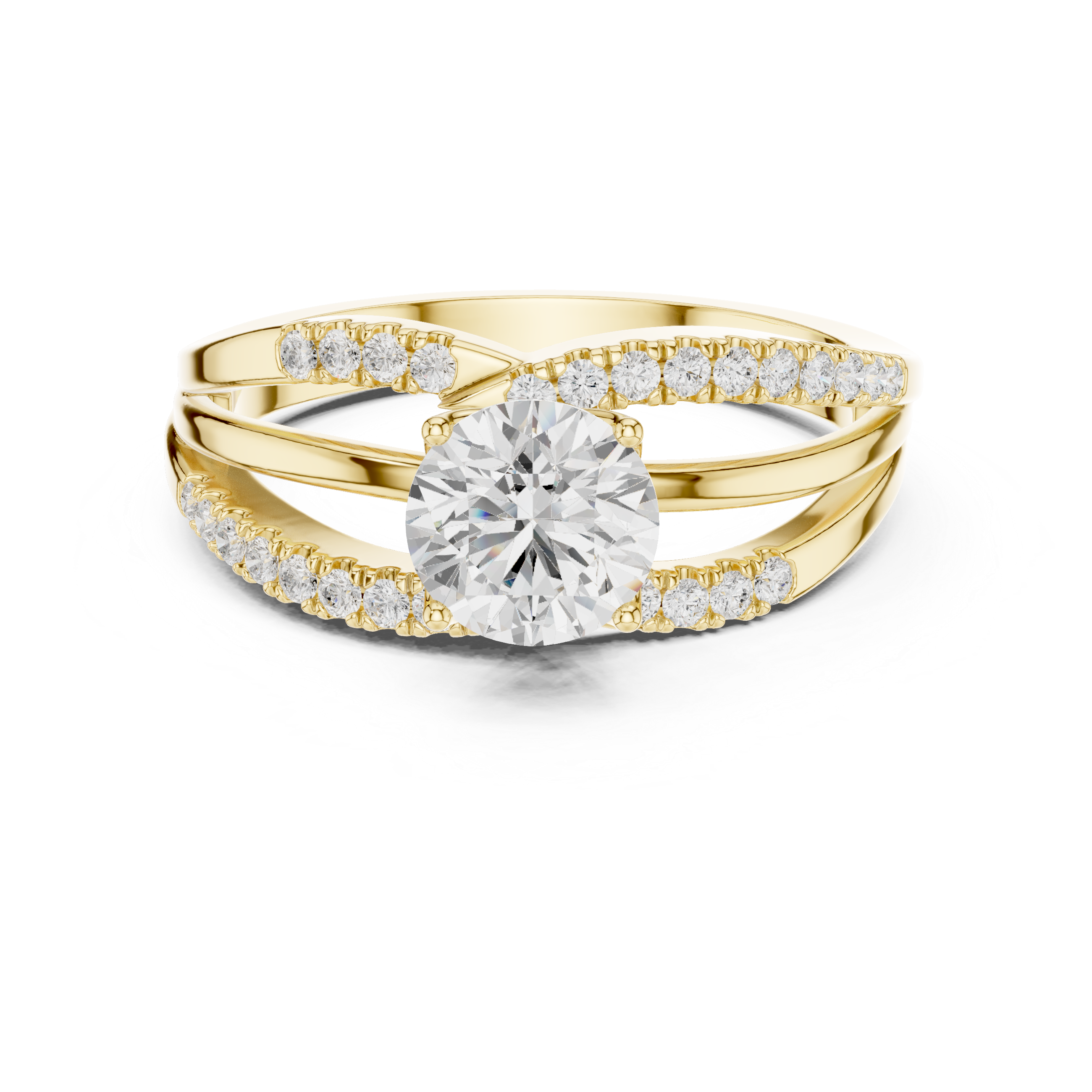 Fluted Basket Lab Grown Diamond Ring