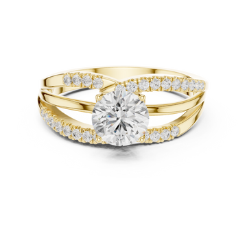 Fluted Basket Lab Grown Diamond Ring