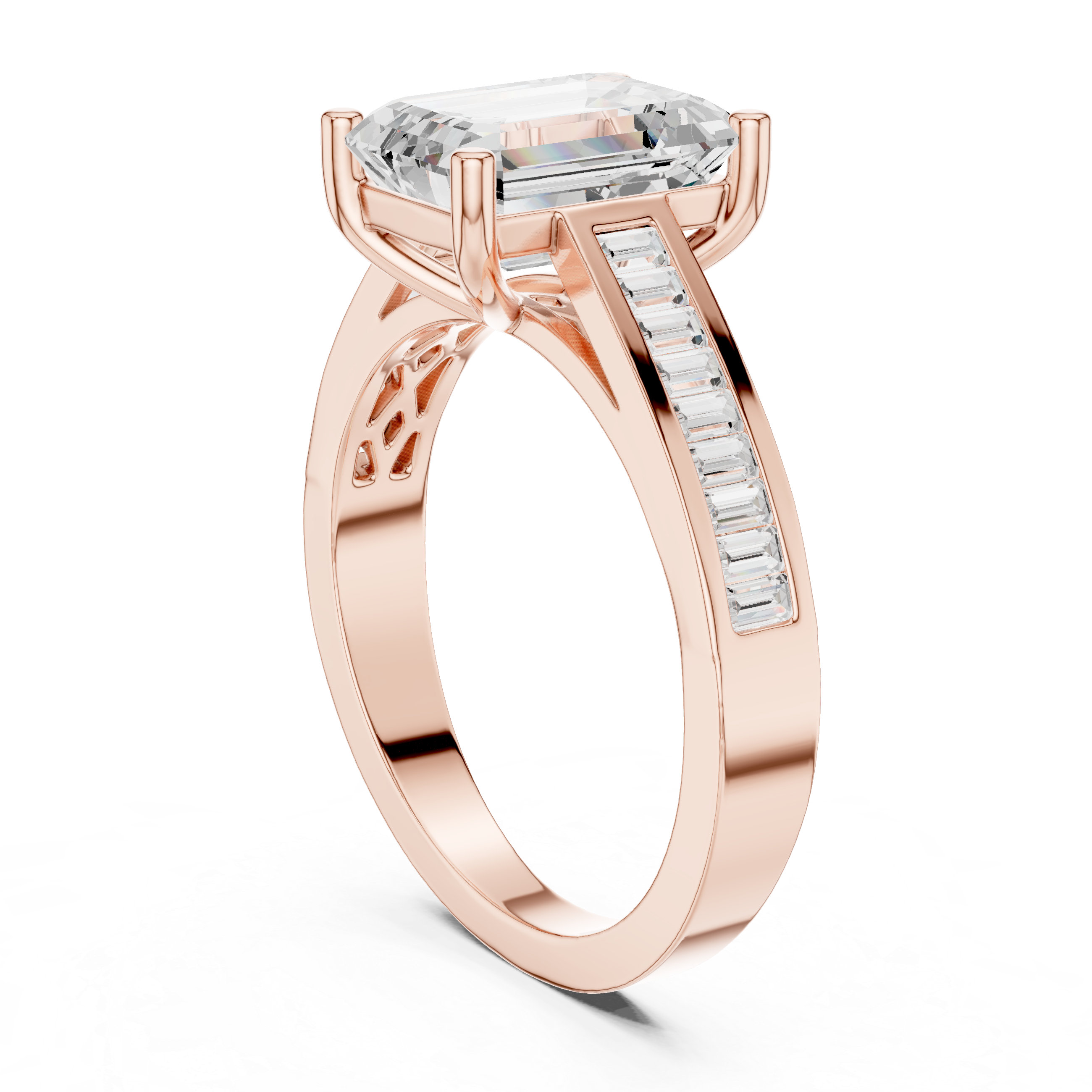 Pebbled Edge Lab Grown Diamond Ring
