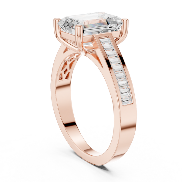 Pebbled Edge Lab Grown Diamond Ring