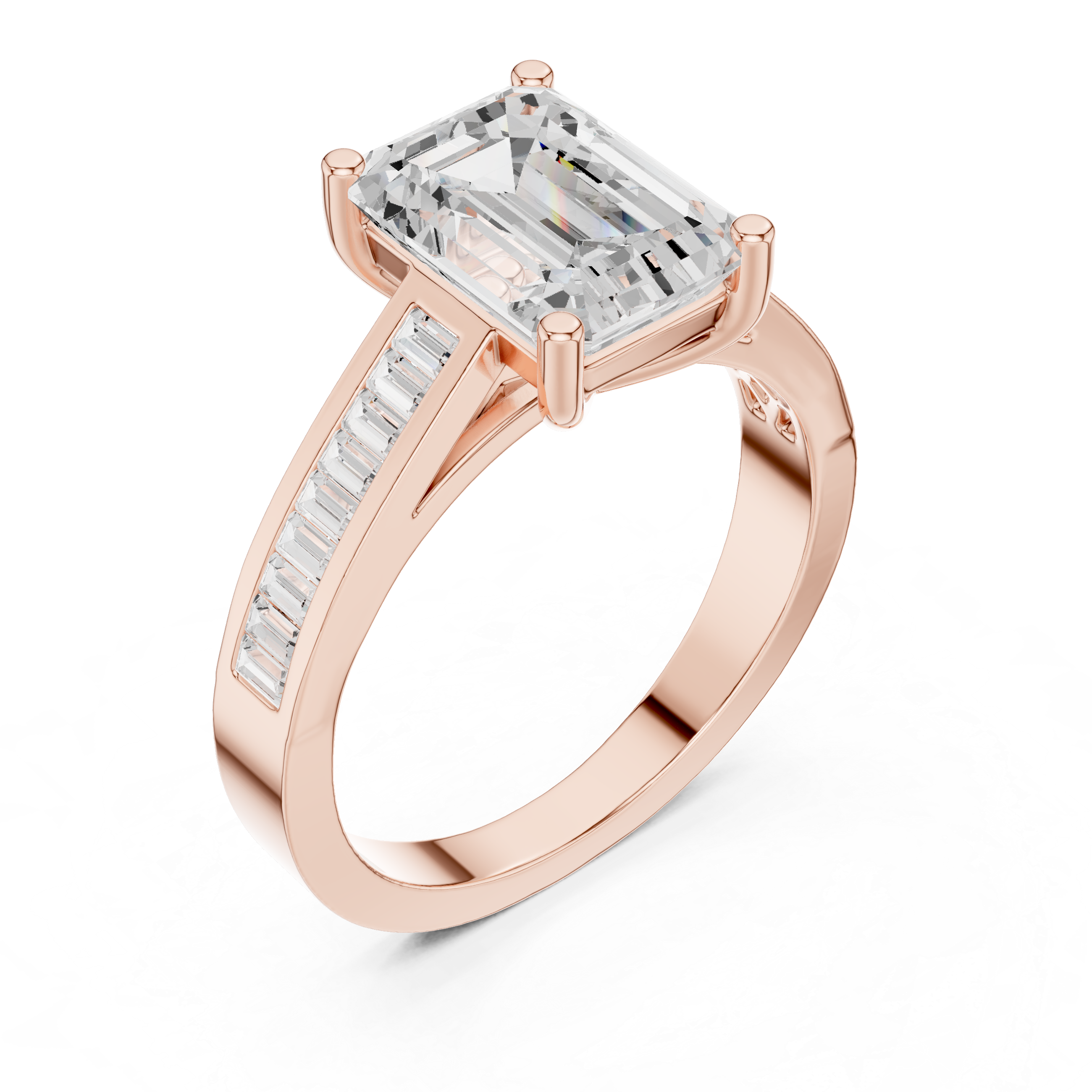 Pebbled Edge Lab Grown Diamond Ring
