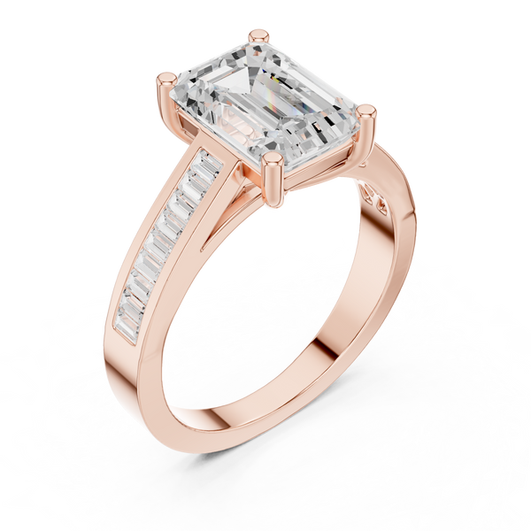 Pebbled Edge Lab Grown Diamond Ring