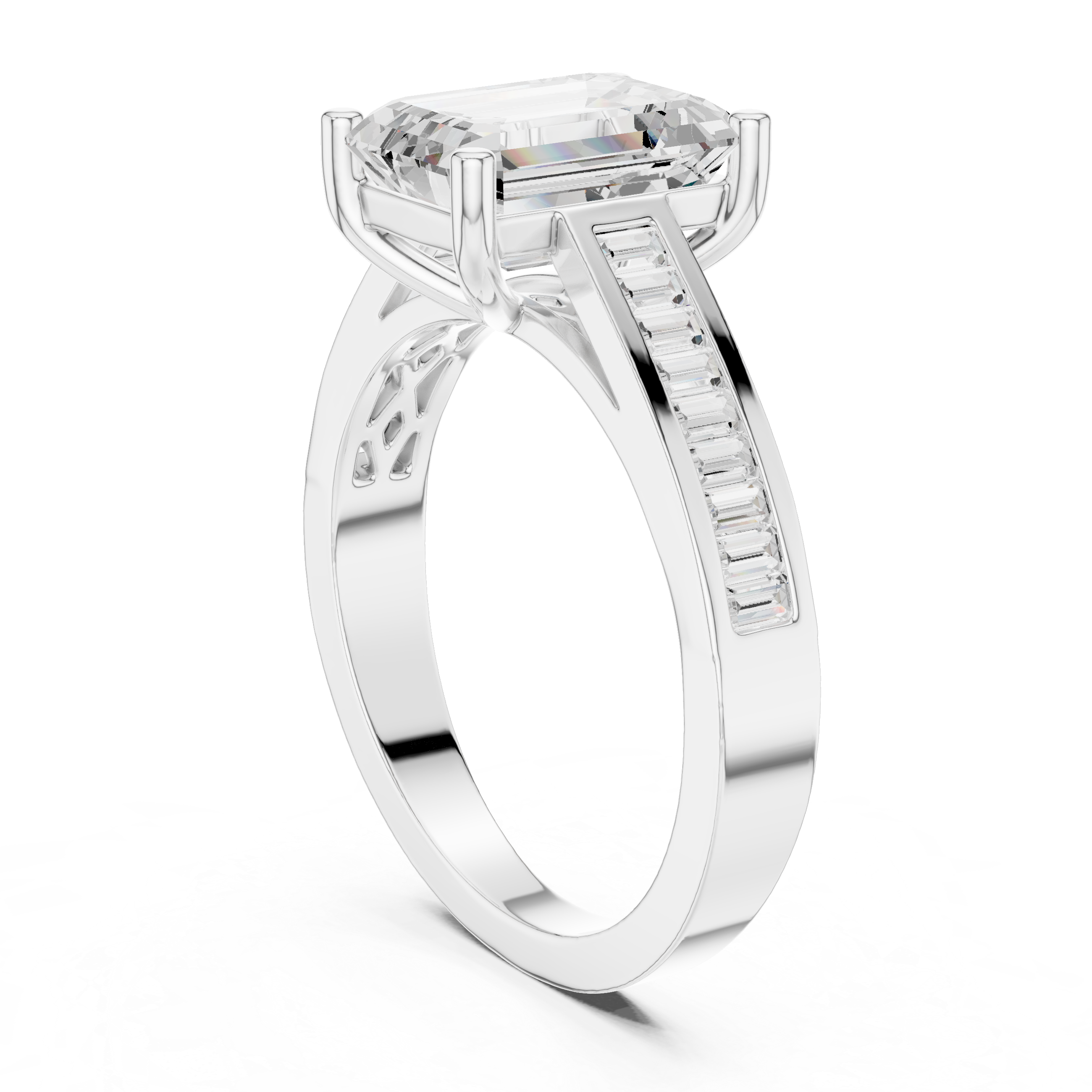 Pebbled Edge Lab Grown Diamond Ring