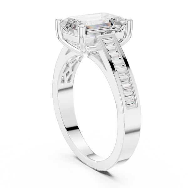 Pebbled Edge Lab Grown Diamond Ring