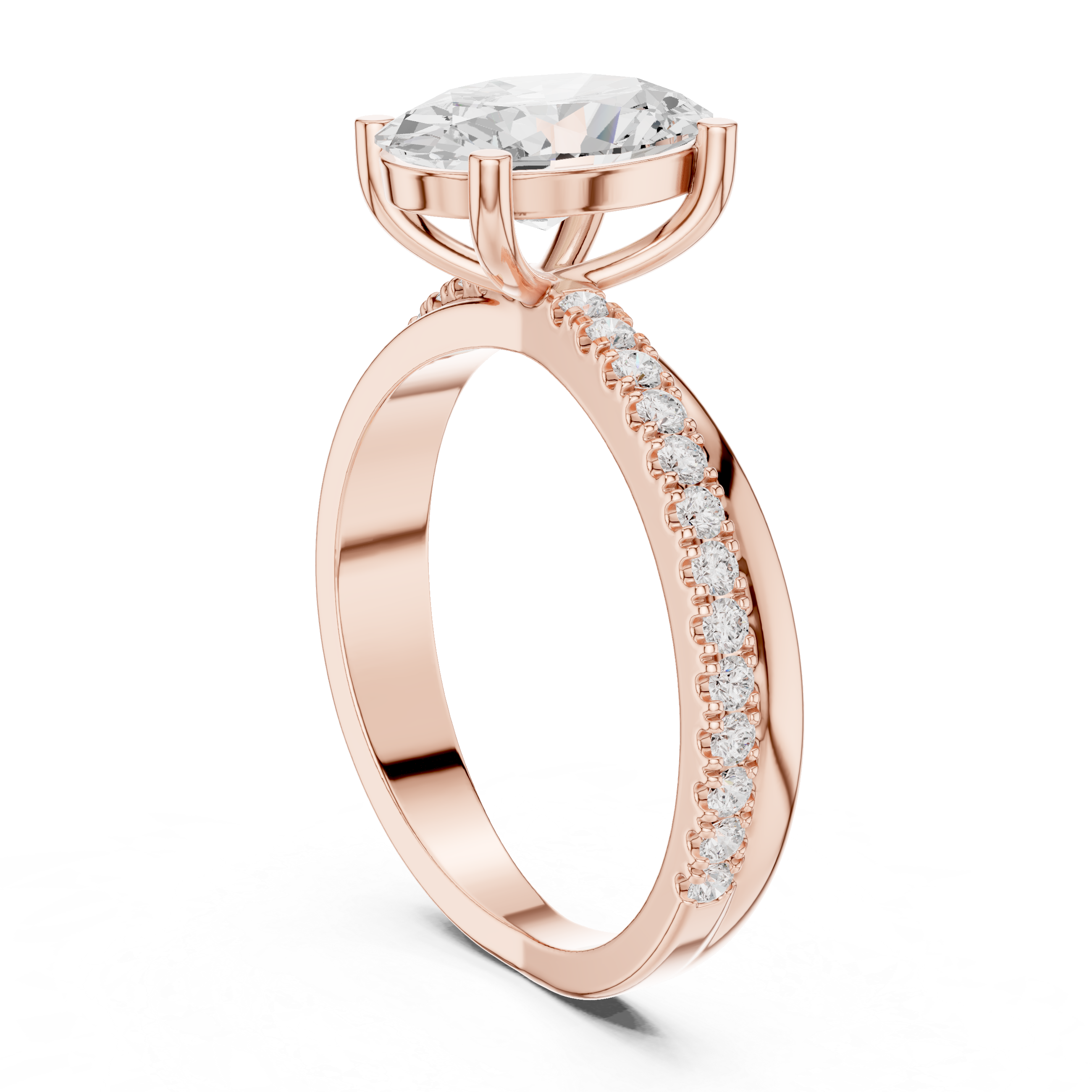 Bezel Accent Lab Grown Diamond Ring